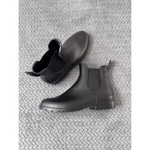 Asgard Womens Ankle Rain Boots Waterproof Chelsea Ankle Low Black 39 (US 8.5)